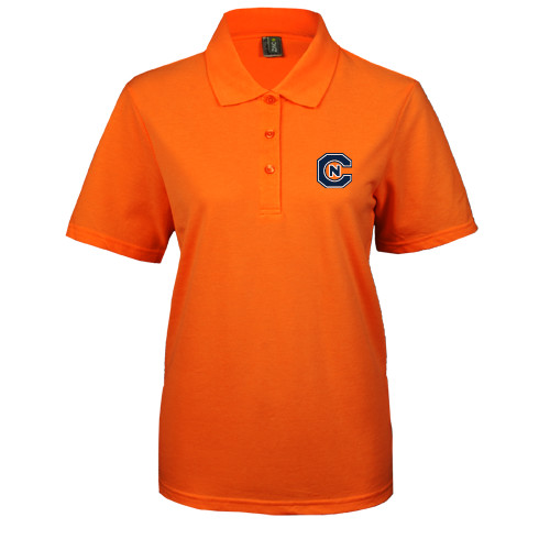  Womens Silk Touch Orange Pique Polo - Official Logo