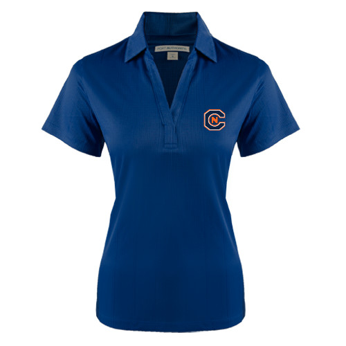  Womens Navy Performance Fine Jacquard Polo - Official Logo