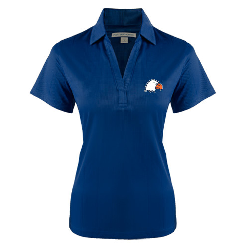  Womens Navy Performance Fine Jacquard Polo - Eagle Head