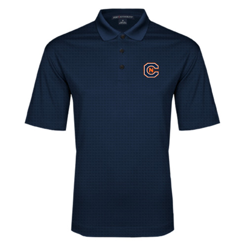  Navy Performance Fine Jacquard Polo - Official Logo