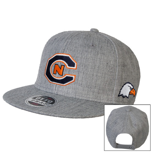  Heather Grey Wool Blend Flat Bill Snapback Hat - Official Logo