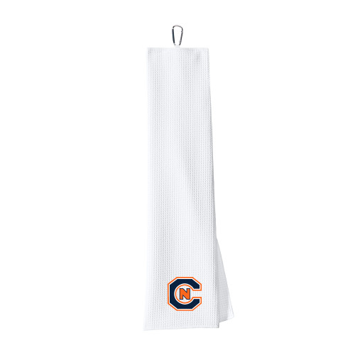  White Waffle Microfiber Golf Towel - Official Logo