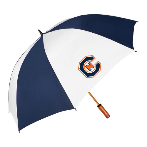  64 Inch Navy/White Umbrella - Official Logo