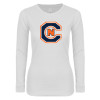Thumbnail image for  Womens White Long Sleeve V Neck Tee