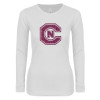 Thumbnail image for  Womens White Long Sleeve V Neck Tee