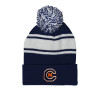 Thumbnail image for  Navy/White Two Tone Knit Pom Beanie w/Cuff
