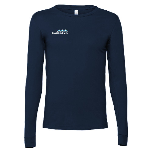 Bella + Canvas Navy Jersey Cotton Long Sleeve T Shirt