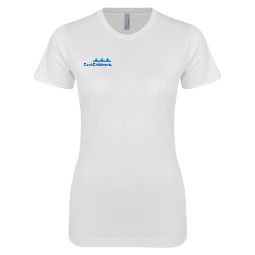 Next Level Womens White Boyfriend Tee
