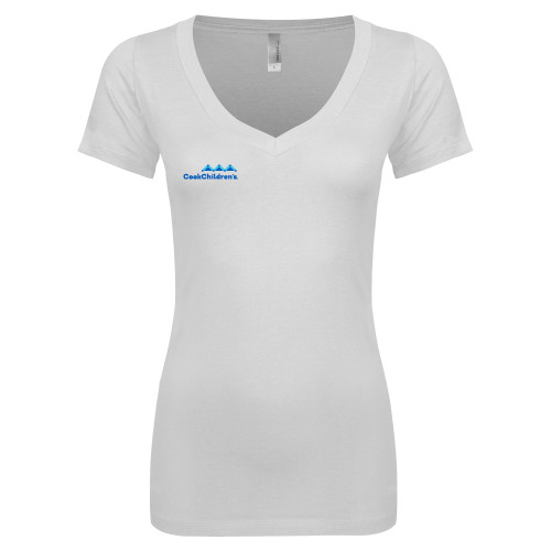 Next Level Womens White Ideal V Tee