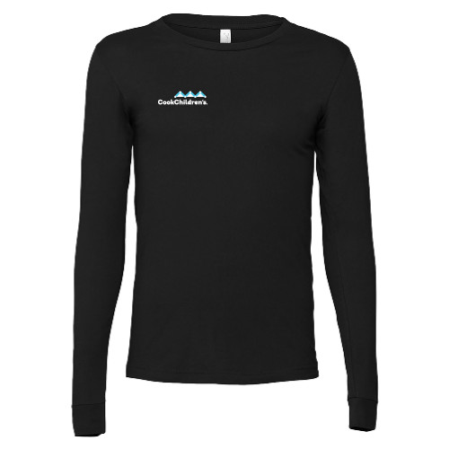 Bella + Canvas Black Jersey Cotton Long Sleeve T Shirt