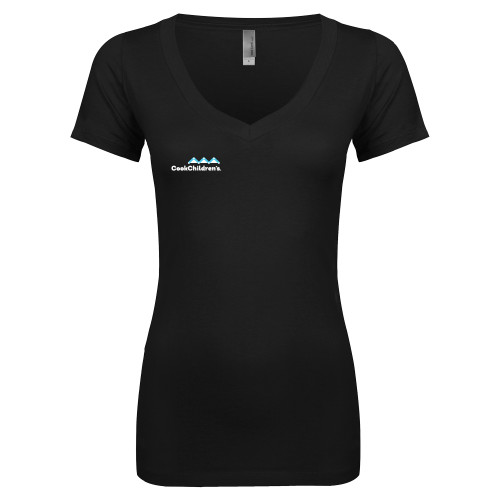 Next Level Womens Black Ideal V Tee