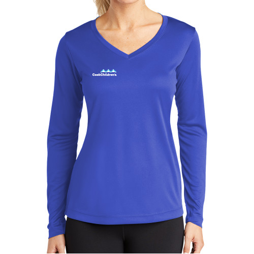Womens Royal Performance Long Sleeve V Neck Shirt