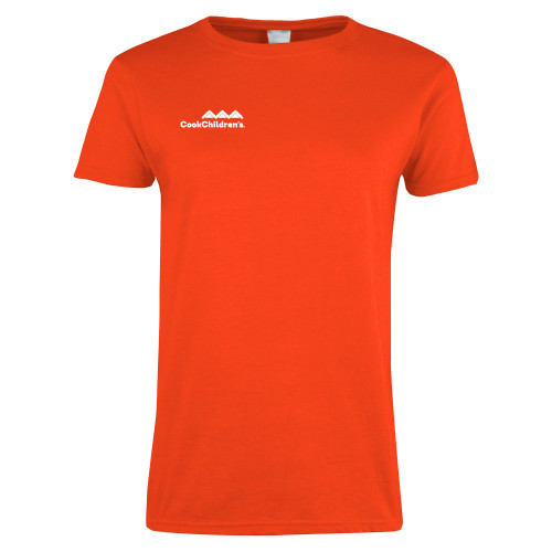 Womens Orange Short Sleeve Tee