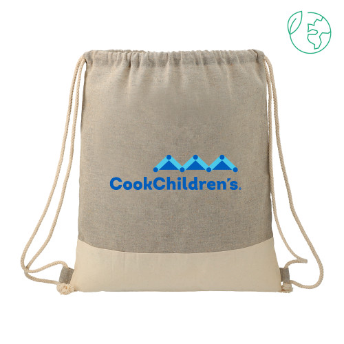 Split Recycled Cotton Grey/Natural Drawstring Bag