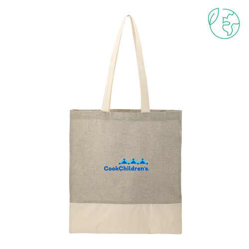 Split Recycled Grey Cotton Twill Convention Tote