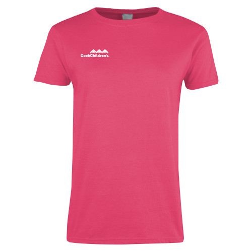 Womens Hot Pink Short Sleeve Tee