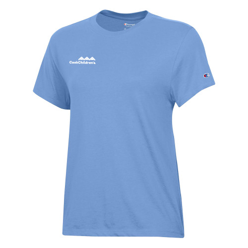Champion Womens  Light Blue Core Short Sleeve Tee