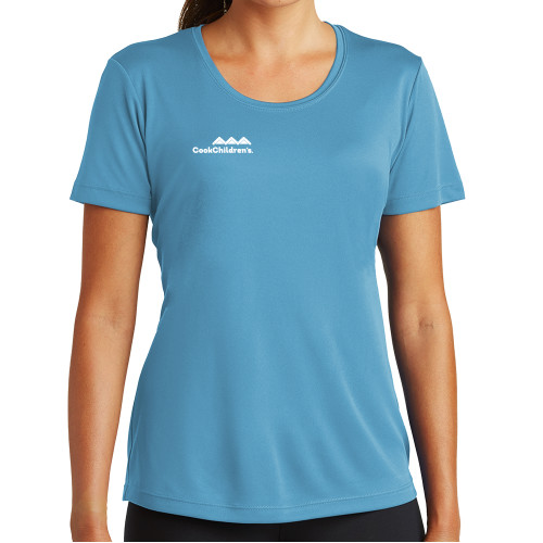 Womens Light Blue Performance Short Sleeve Tee