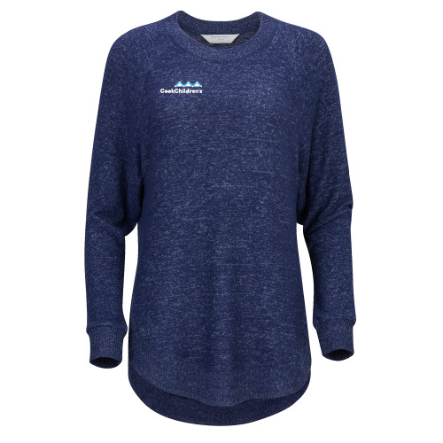 Boxercraft Womens Navy Heather Cuddle Oversized Crew