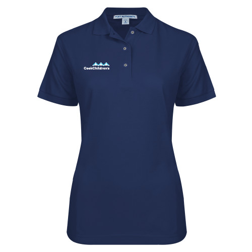 Womens Silk Touch Navy Pique Polo