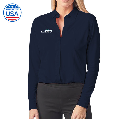 Womens Navy Elitech Prestige Knit Long Sleeve Shirt