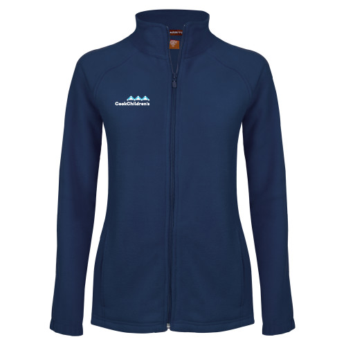 Womens Navy Fleece Full Zip Jacket