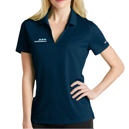 Nike Womens Navy Dri Fit Micro Pique Polo