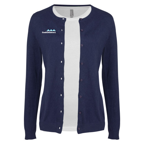 Womens Navy Cardigan Sweater