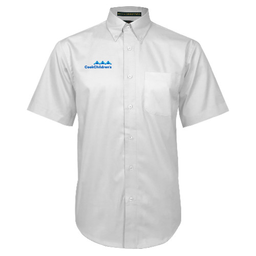 White Twill Button Down Short Sleeve