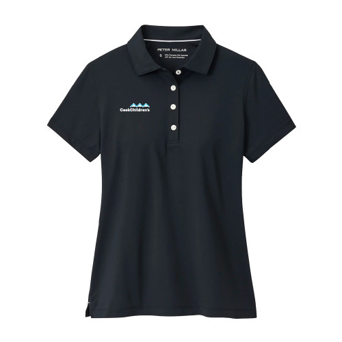 Peter Millar Womens Black Button Polo