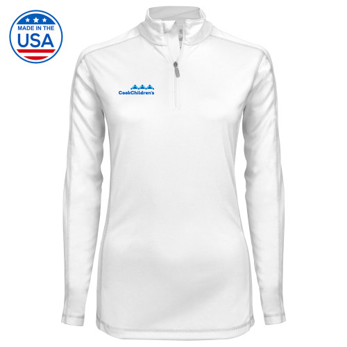 Syntrel Womens White Interlock 1/4 Zip