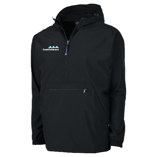 Charles River Black Pack N Go Pullover Rain Jacket