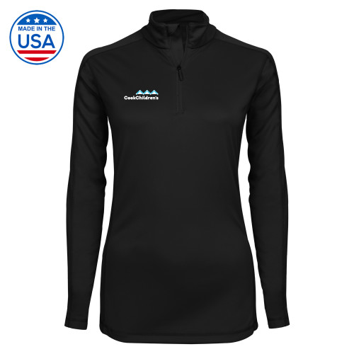 Syntrel Womens Black Interlock 1/4 Zip