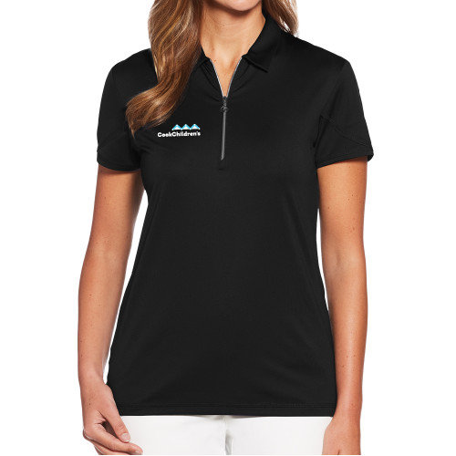 Main Image for Callaway Womens Black Tulip Sleeve Zip Polo