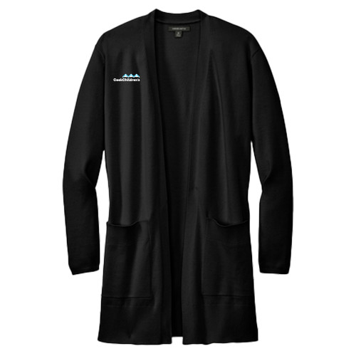 Mercer + Mettle Womens Black Open Front Cardigan Sweater