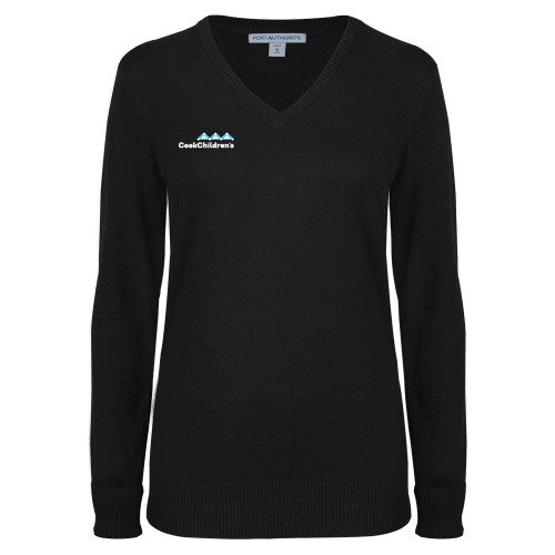 Womens Black VNeck Sweater 