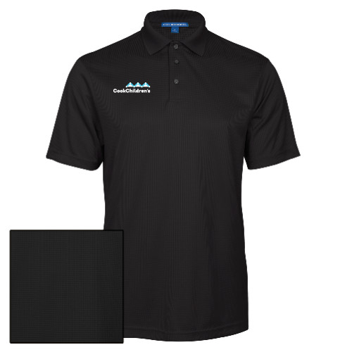 Black Performance Fine Jacquard Polo