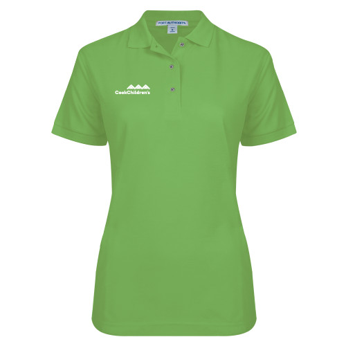 Womens Silk Touch Lime Green Pique Polo