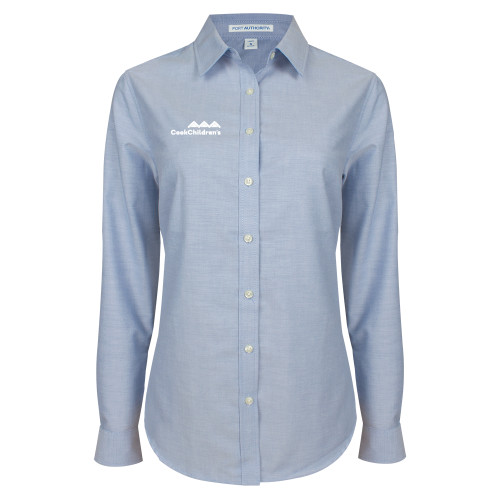 Womens Light Blue Oxford Button Down
