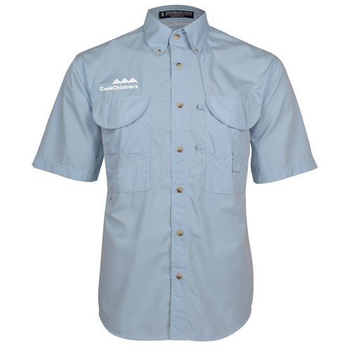 Light Blue Fishing Shirt Performance Short Sleeve 