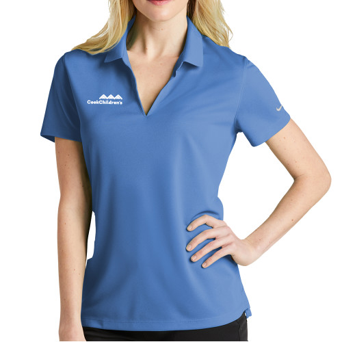 Nike Womens Light Blue Dri Fit Micro Pique Polo