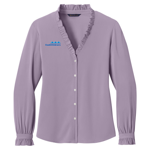 Main Image for Brooks Brothers Womens Purple Ash Long Sleeve Ruffle Collar Blouse