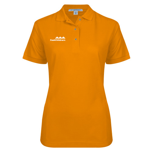Womens Silk Touch Orange Pique Polo