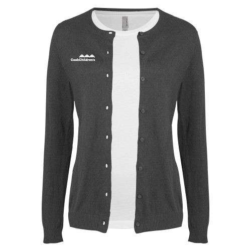 Womens Charcoal Cardigan Sweater
