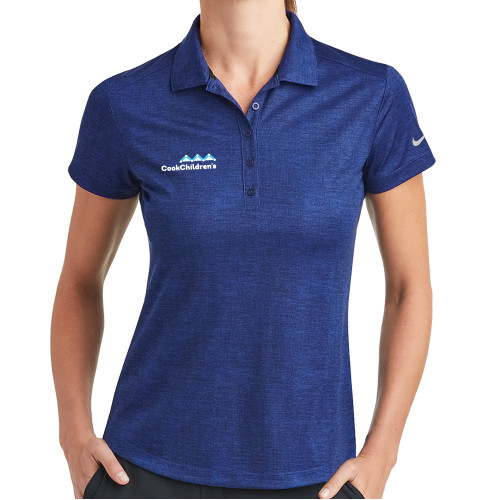 Nike Womens Royal Dri Fit Crosshatch Polo