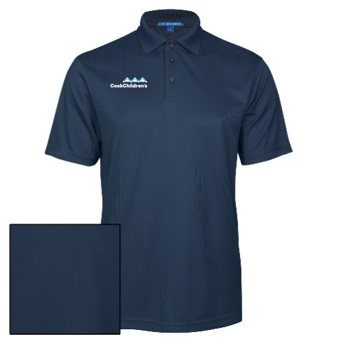 Navy Performance Fine Jacquard Polo