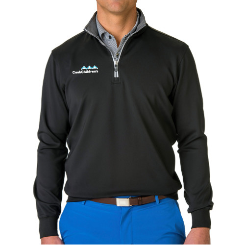 Fairway & Greene Black/Grey Heather Caves 1/4 Zip Pullover