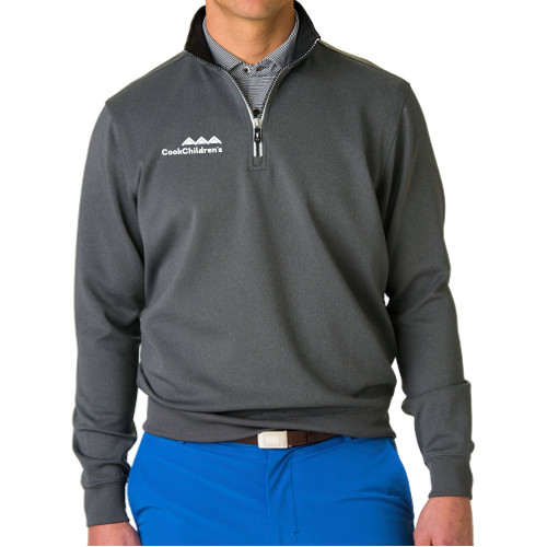 Fairway & Greene Grey Heather Caves 1/4 Zip Pullover