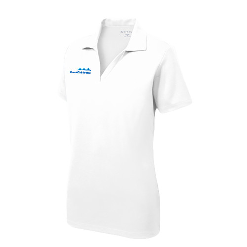 Womens White Dry Mesh Polo