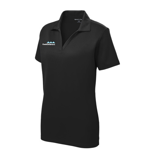 Womens Black Dry Mesh Polo
